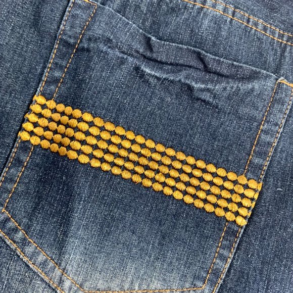 Nostic Mens Jeans Size 48 X 33 Factory Fading Back Pocket Stitching Straight Leg - Picture 8 of 11